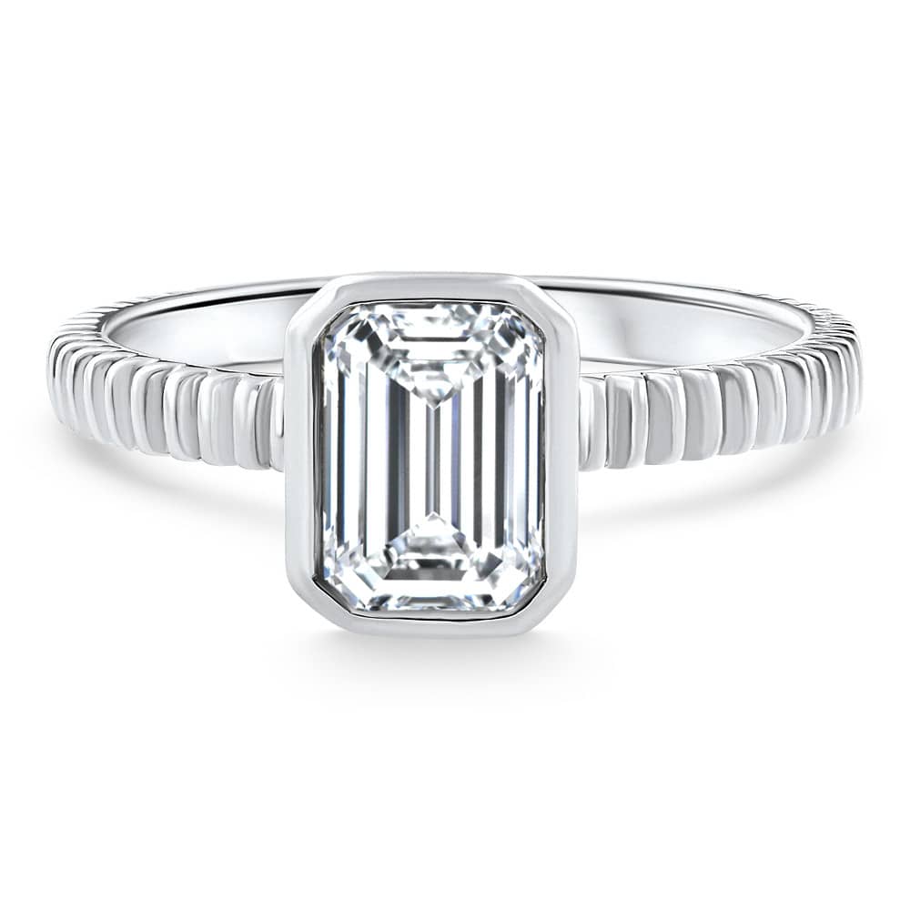 1.52 Ct Emerald Cut Solitaire Diamond Engagement Ring 14k White Gold Lab Grown Size: 7