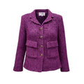 CHANEL PURPLE TWEED PATTERNED BLAZER - SIZE 34