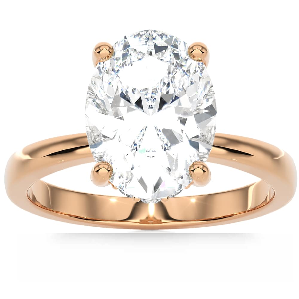 Certified 3.10Ct Oval Diamond HIdden Halo Engagement Ring 14k Gold Lab Grown