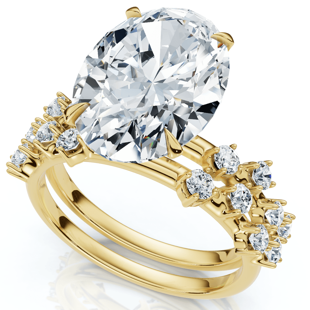 Certified 5 1/2Ct Oval Diamond Engagement & Wedding Ring 14k Gold/Pt Lab Grown