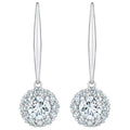 1Ct Diamond Floral Shape Studs Lab Grown Earrings White or Yellow Gold