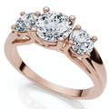 1Ct Three Stone Diamond Engagement Ring 14k Gold or Platinum Lab Grown FG/VS
