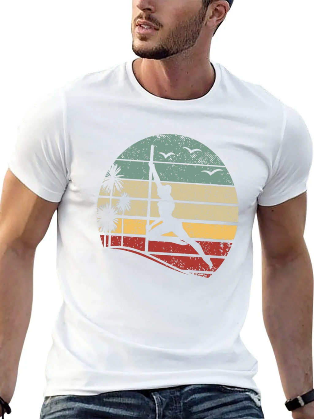Retro Pole Dancing T-Shirt - Sunset Silhouette