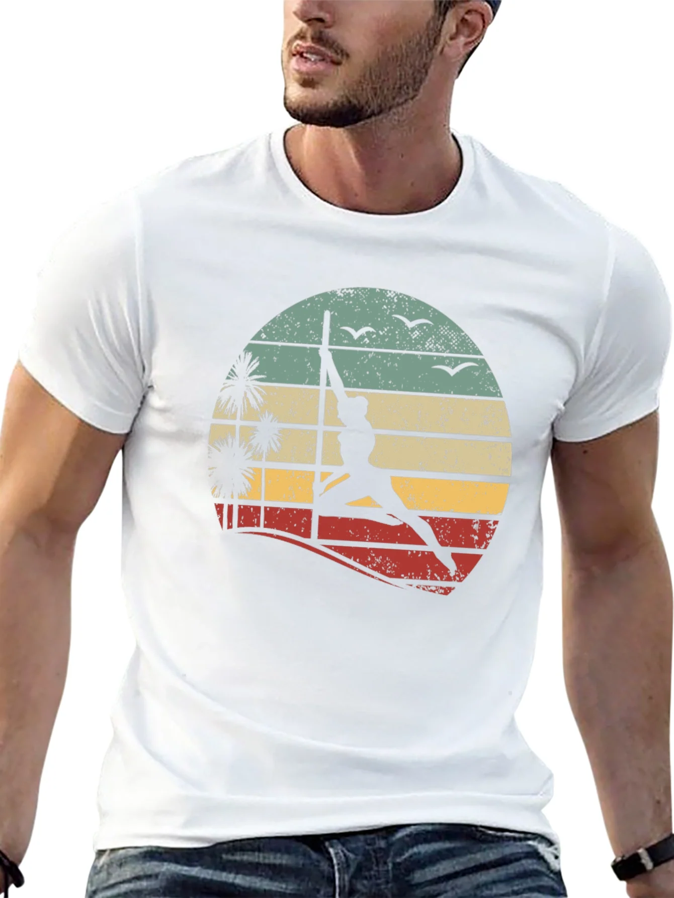 Retro Pole Dancing T-Shirt - Sunset Silhouette