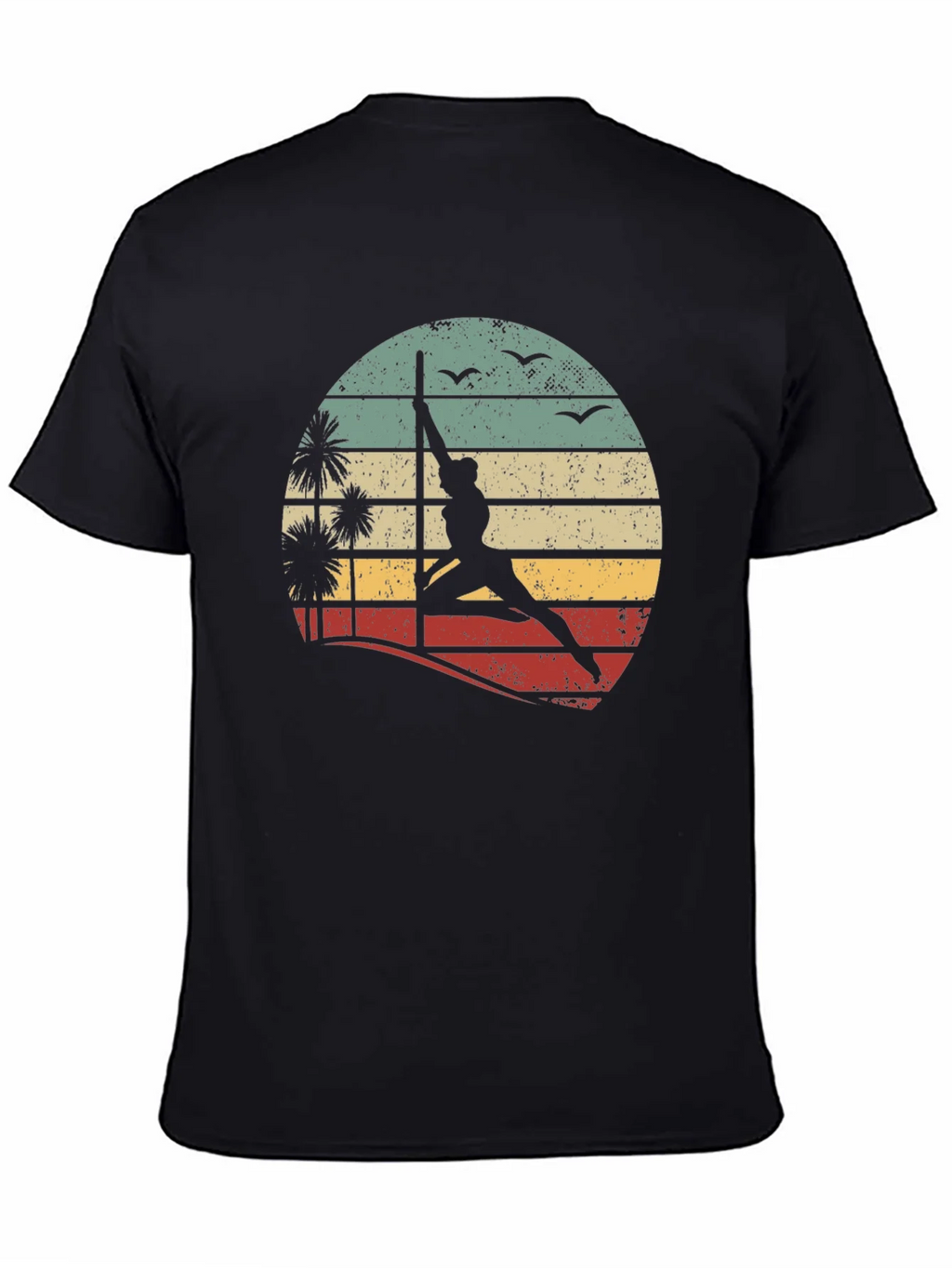 Retro Pole Dancing T-Shirt - Sunset Silhouette