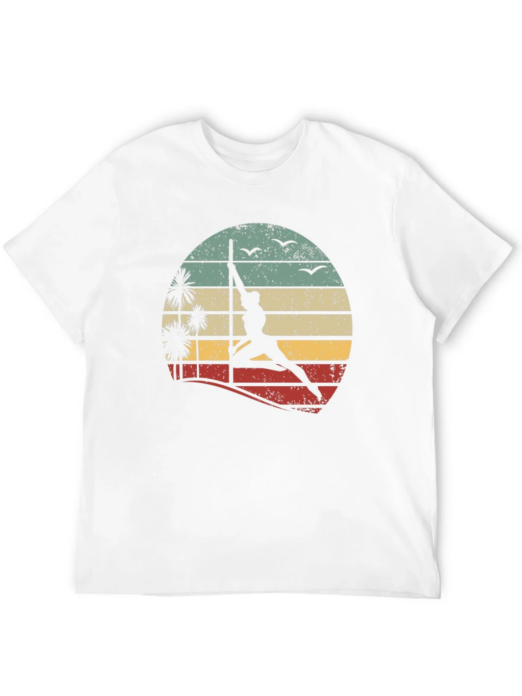 Retro Pole Dancing T-Shirt - Sunset Silhouette