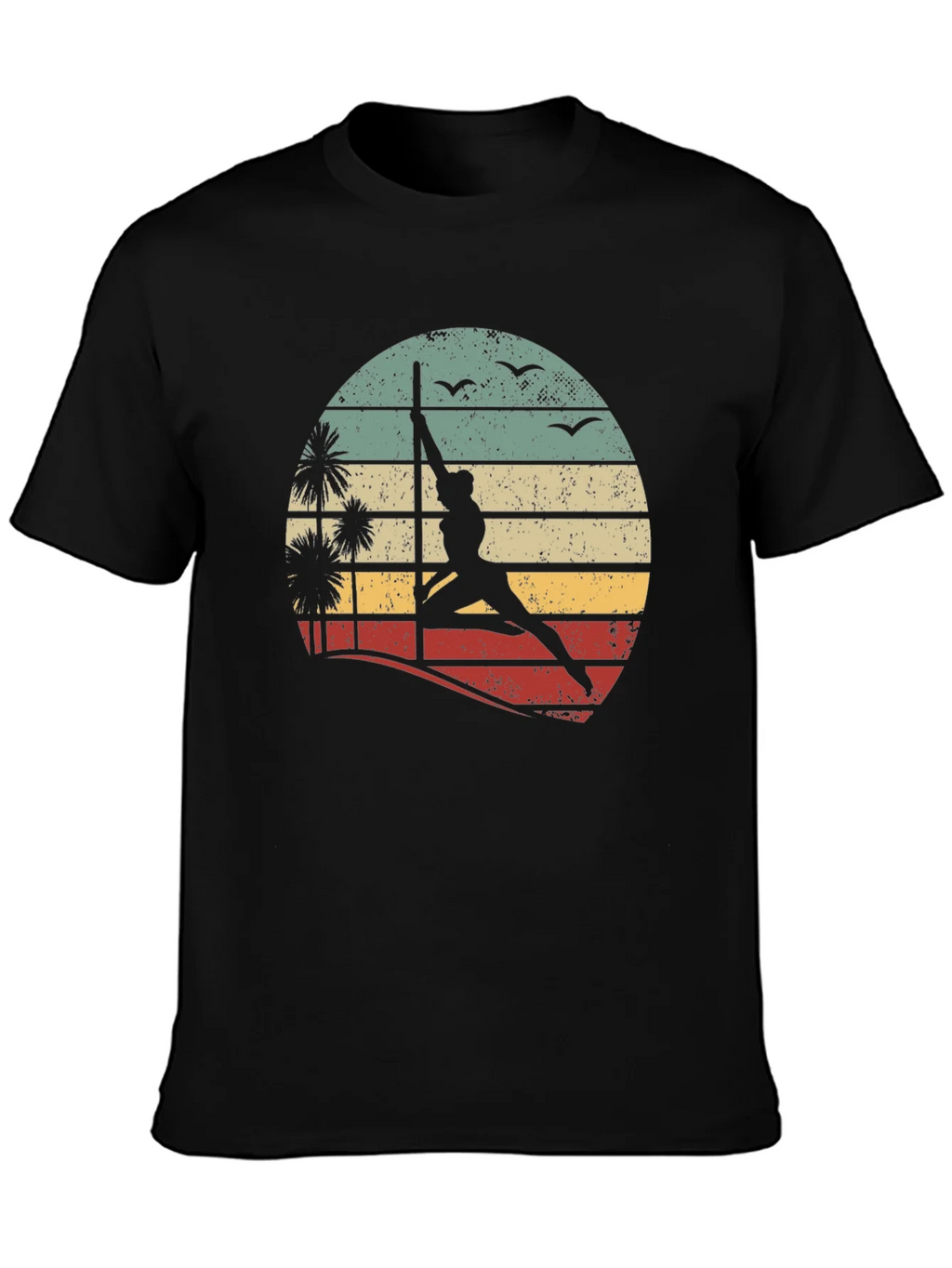 Retro Pole Dancing T-Shirt - Sunset Silhouette
