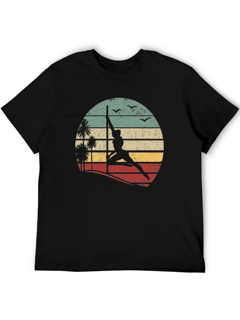 Retro Pole Dancing T-Shirt - Sunset Silhouette