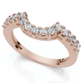 1/4Ct Notched Diamond Guard Anniversary Ring 14k Gold Lab Grown