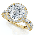 Certified 3 1/5Ct Pave Diamond Engagement Ring 14k Gold Lab Grown