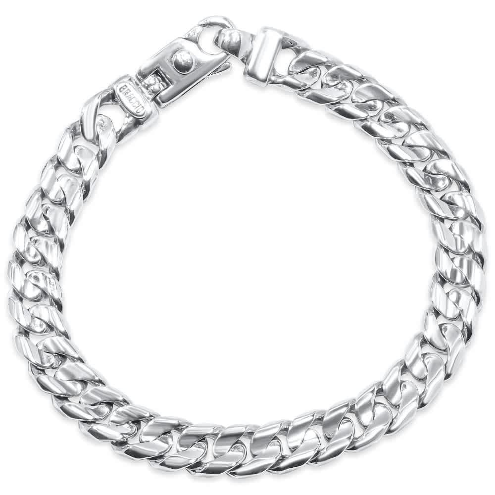 Braccio Men's 34 Gram Curb Link Solid Silver Bracelet 8.5" Size: 8.5