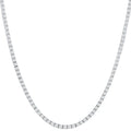 10Ct TW Natural Round Cut Diamond Tennis Necklace 14K White Gold 16.5"