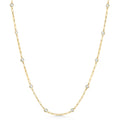 4Ct Diamond 14k Yellow Gold 18" Paper Clip Diamonds By Yard Necklace lab Grown