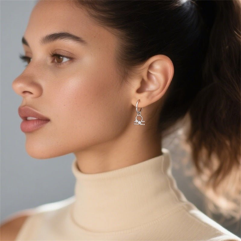 Libra Constellation Zodiac Hoop Earrings