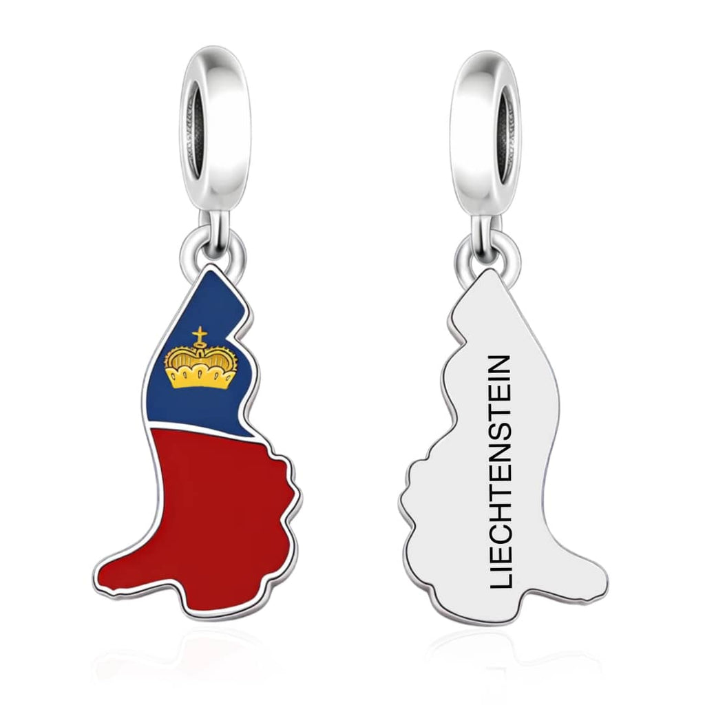 Liechtenstein Map Flag Dangle Charm