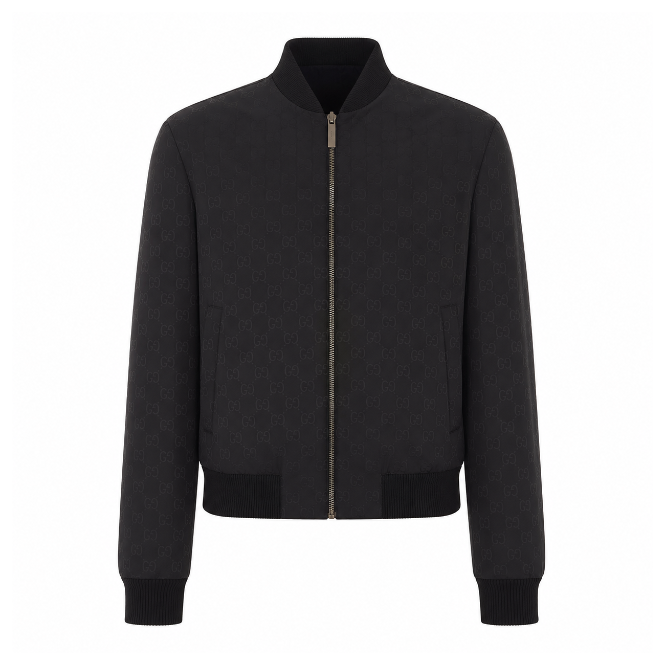 Gucci Men Lightweight Silk Faille Reversible Zipper Jacket