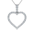 1ct Diamond Heart Pendant 14K White Gold Necklace