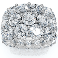 16 Ct Lab Grown Diamond 3-Row Eternity Wedding Ring in 10k White or Yellow Gold