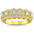 1Ct Princess Cut Diamond Wedding Ring Stackable Band 14k Gold Lab Grown