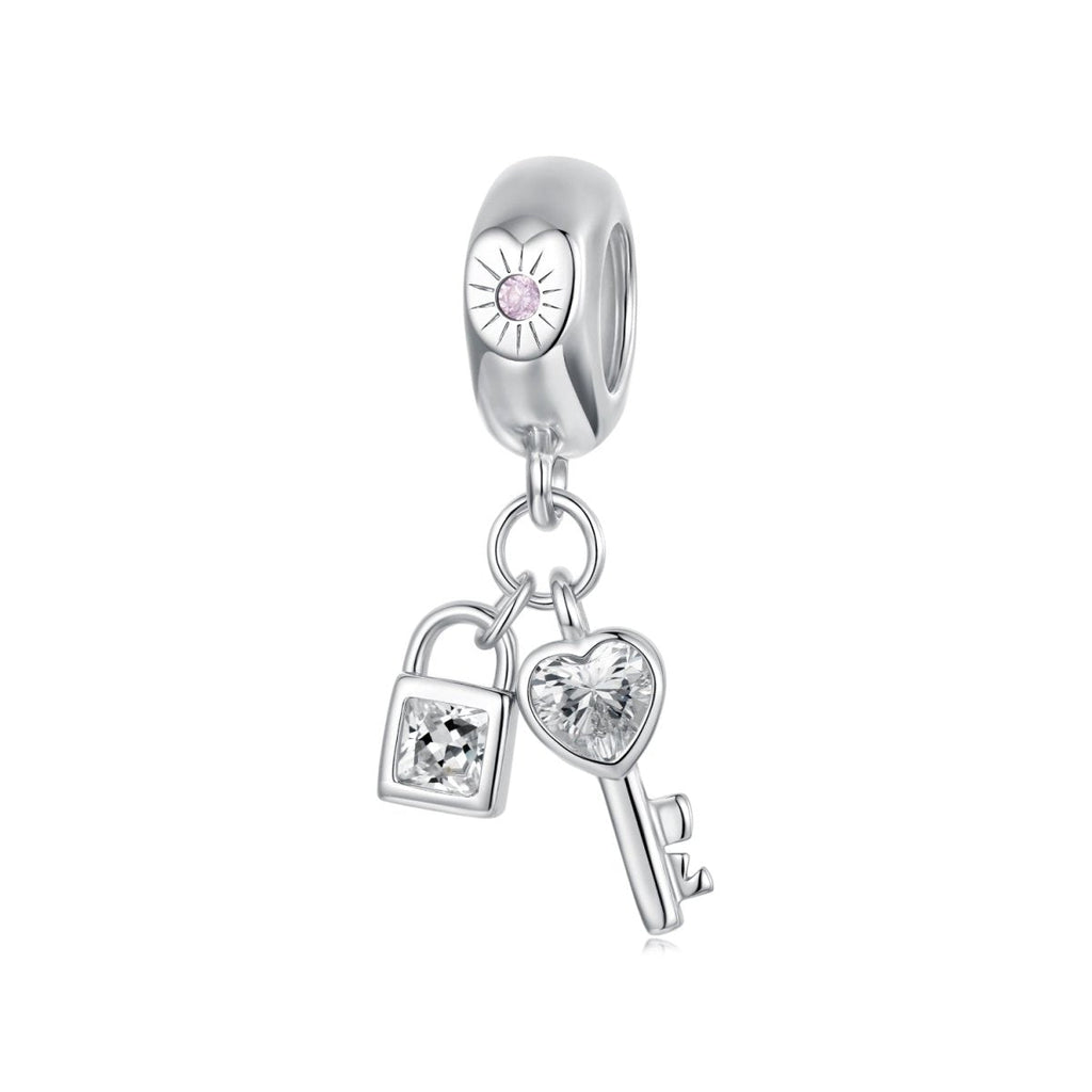 Lock & Key Love Sparkle Dangle Charm