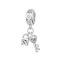 Lock & Key Love Sparkle Dangle Charm