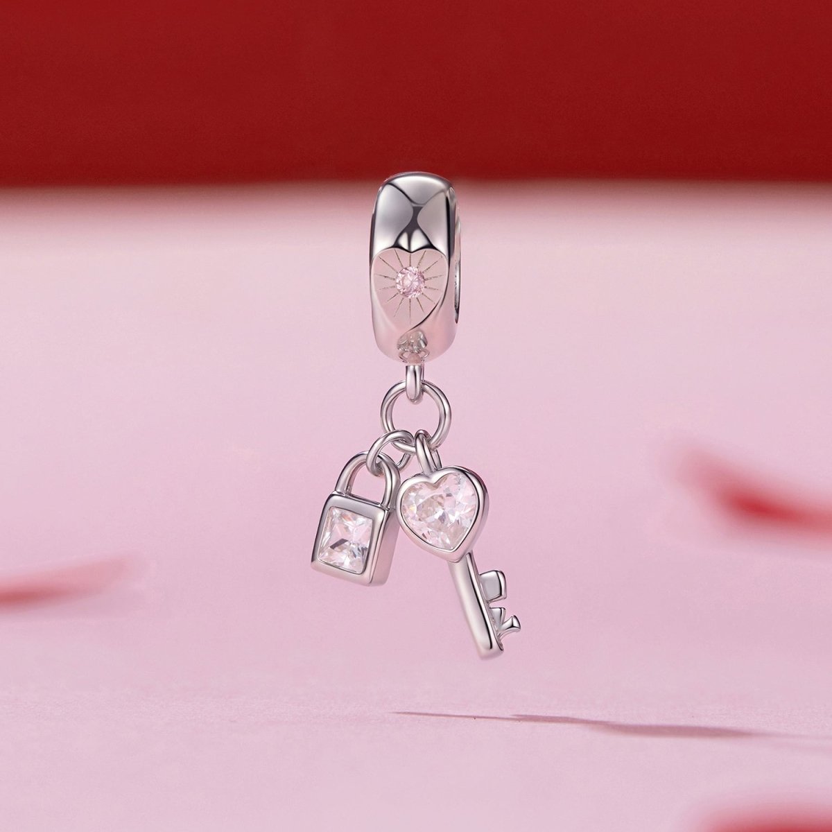 Lock & Key Love Sparkle Dangle Charm