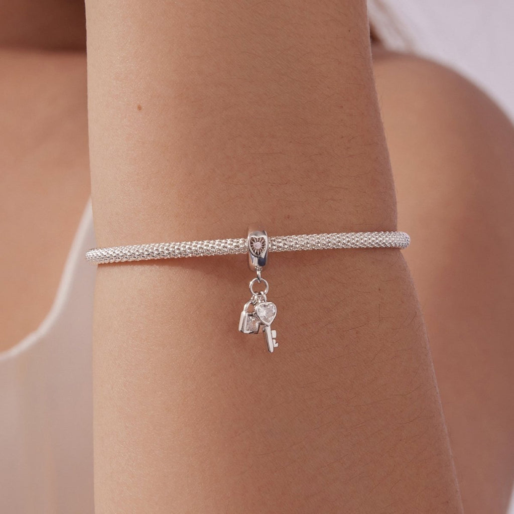 Lock & Key Love Sparkle Dangle Charm