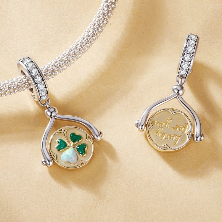 Lucky Clover Coin Dangle Charm