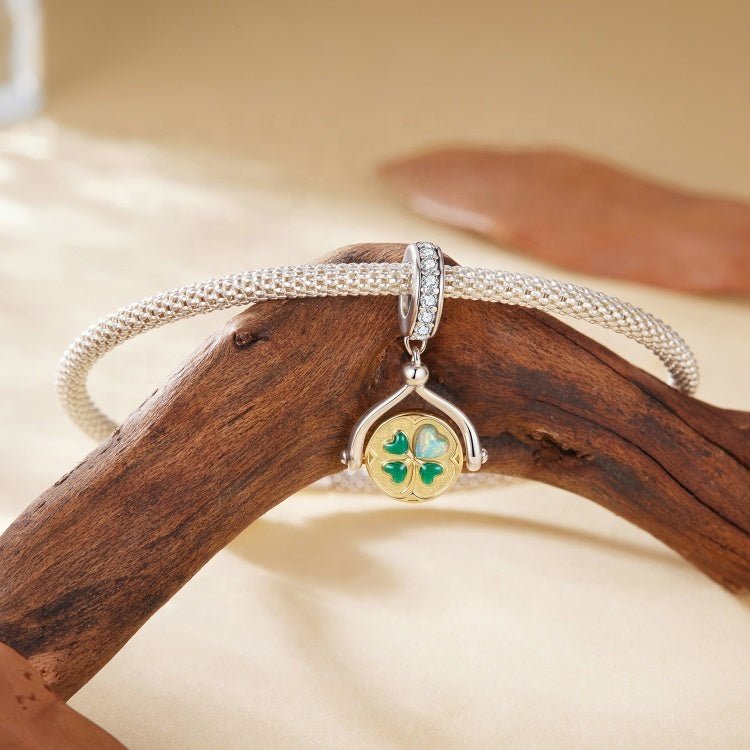 Lucky Clover Coin Dangle Charm