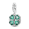 Lucky Clover Green Heart Dangle Charm