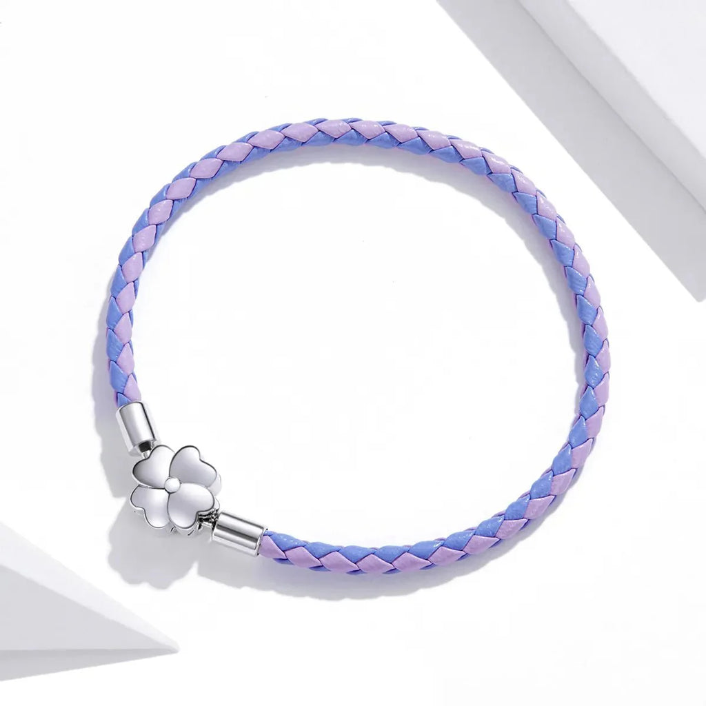 Lucky Clover Leather Charm Bracelet