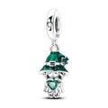 Lucky Girl with Green Heart Dangle Charm