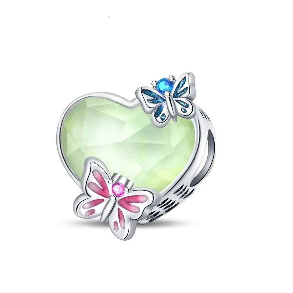 Luminous Butterfly Heart Glow Charm