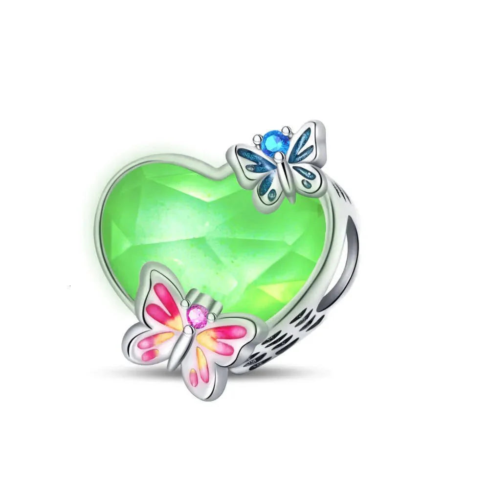 Luminous Butterfly Heart Glow Charm