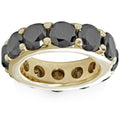 12 1/2ct Black Diamond Eternity Ring 14K Yellow Gold Size Selectable