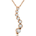 1/2ct Diamond Journey Pendant 14K Rose Gold Womens Jewelry Necklace