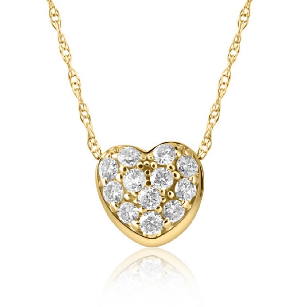 1/4Ct Diamond Petite Diamond Pendant Necklace in 14k White, Yellow, or Rose Gold
