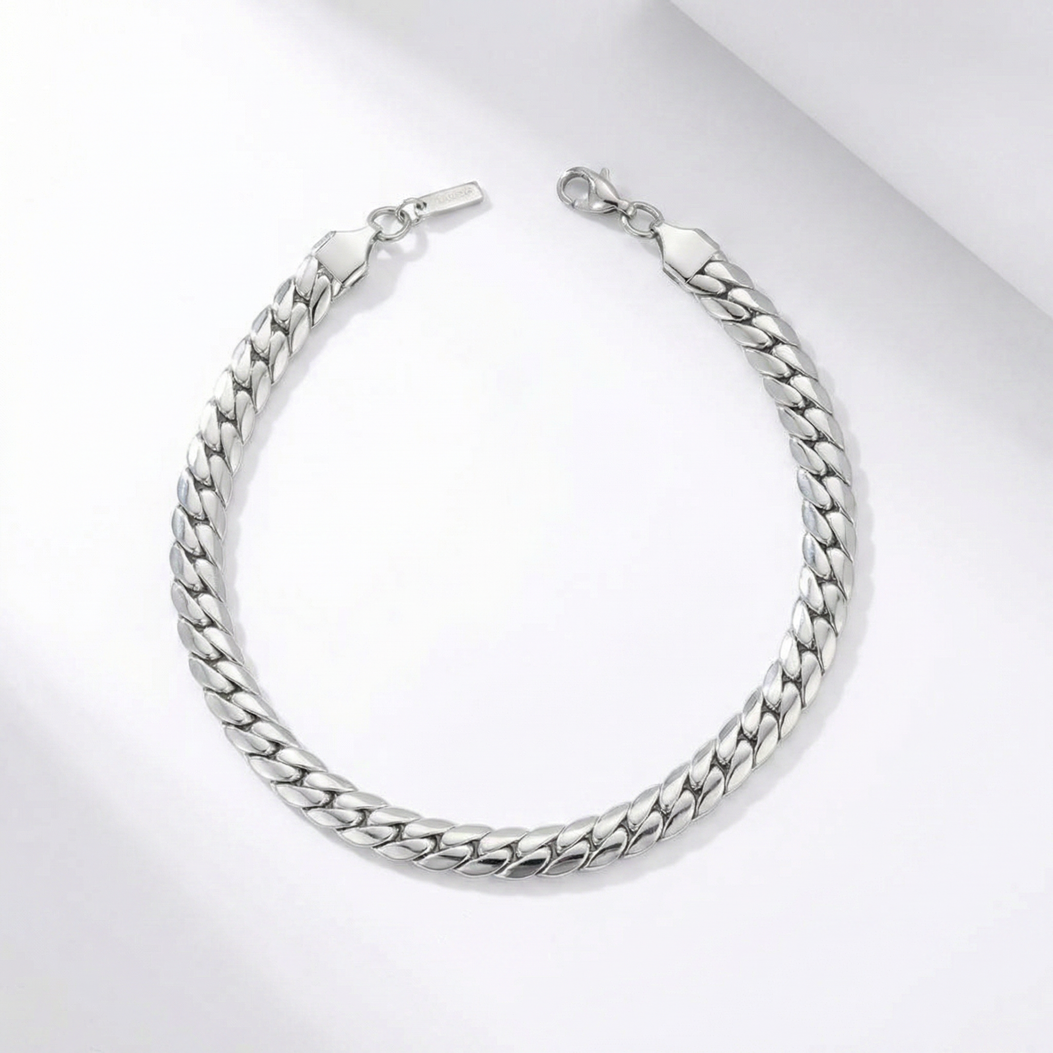 Jean 8mm Anklet Silver Plated 10" Length