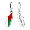 Madagascar Map Flag Dangle Charm