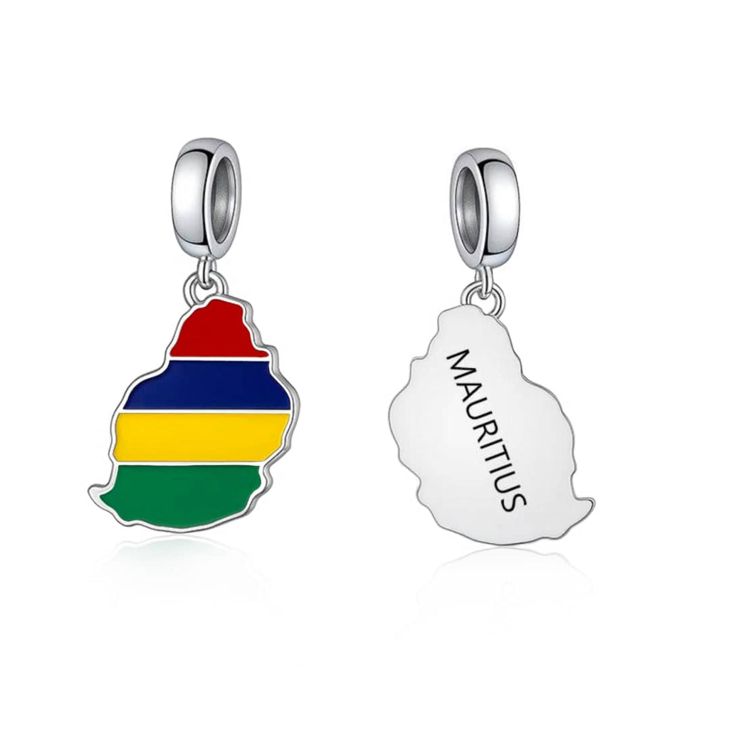 Mauritius Island Flag Dangle Charm