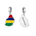 Mauritius Island Flag Dangle Charm