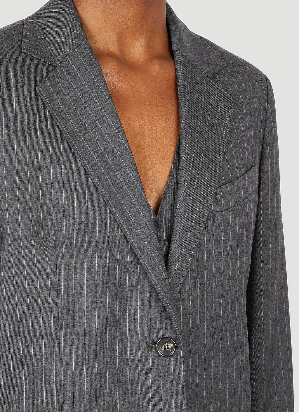 Max Mara Women Pinstriped Wool Blazer