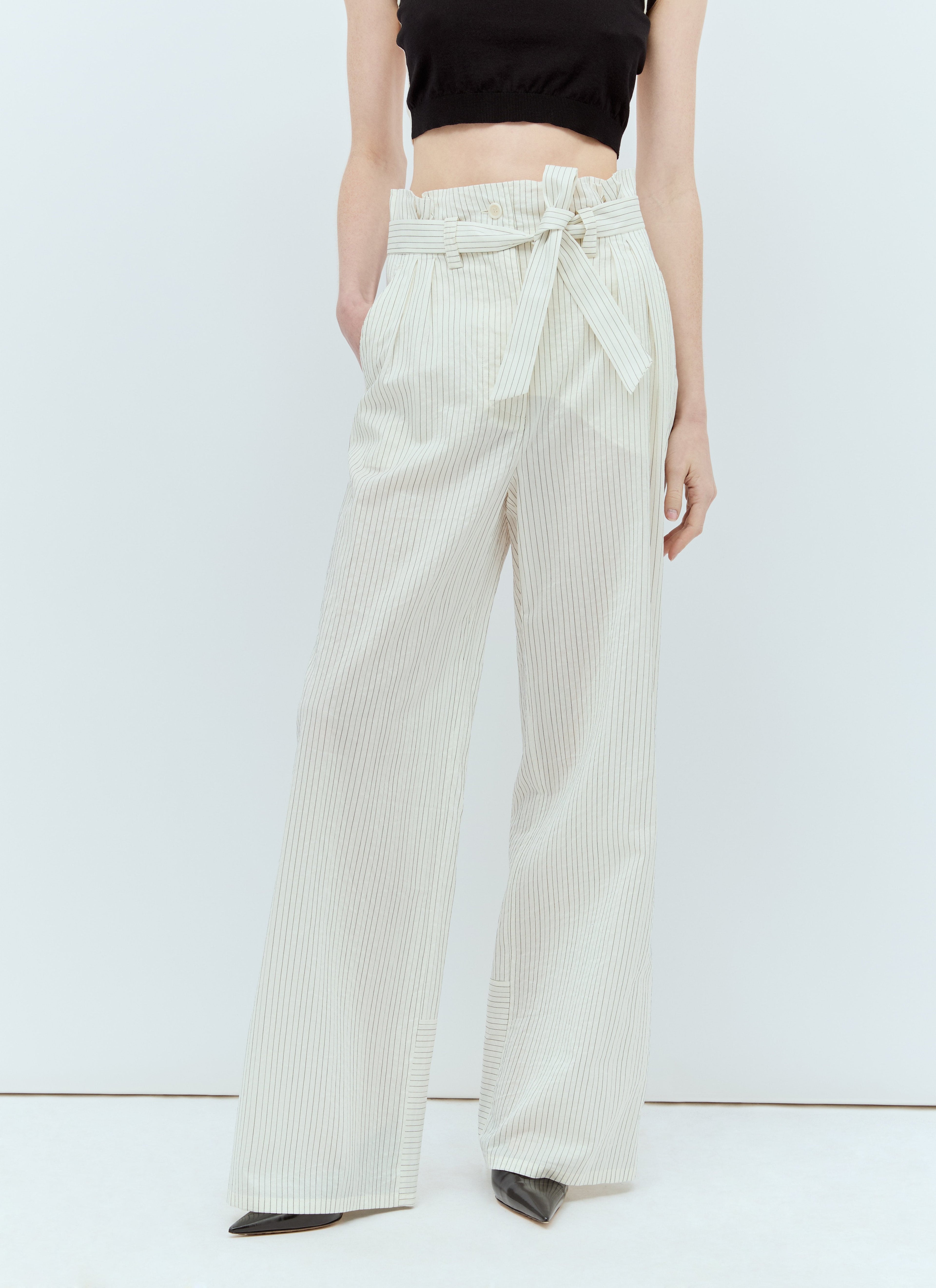 Max Mara Women Pinstriped Canvas Pants