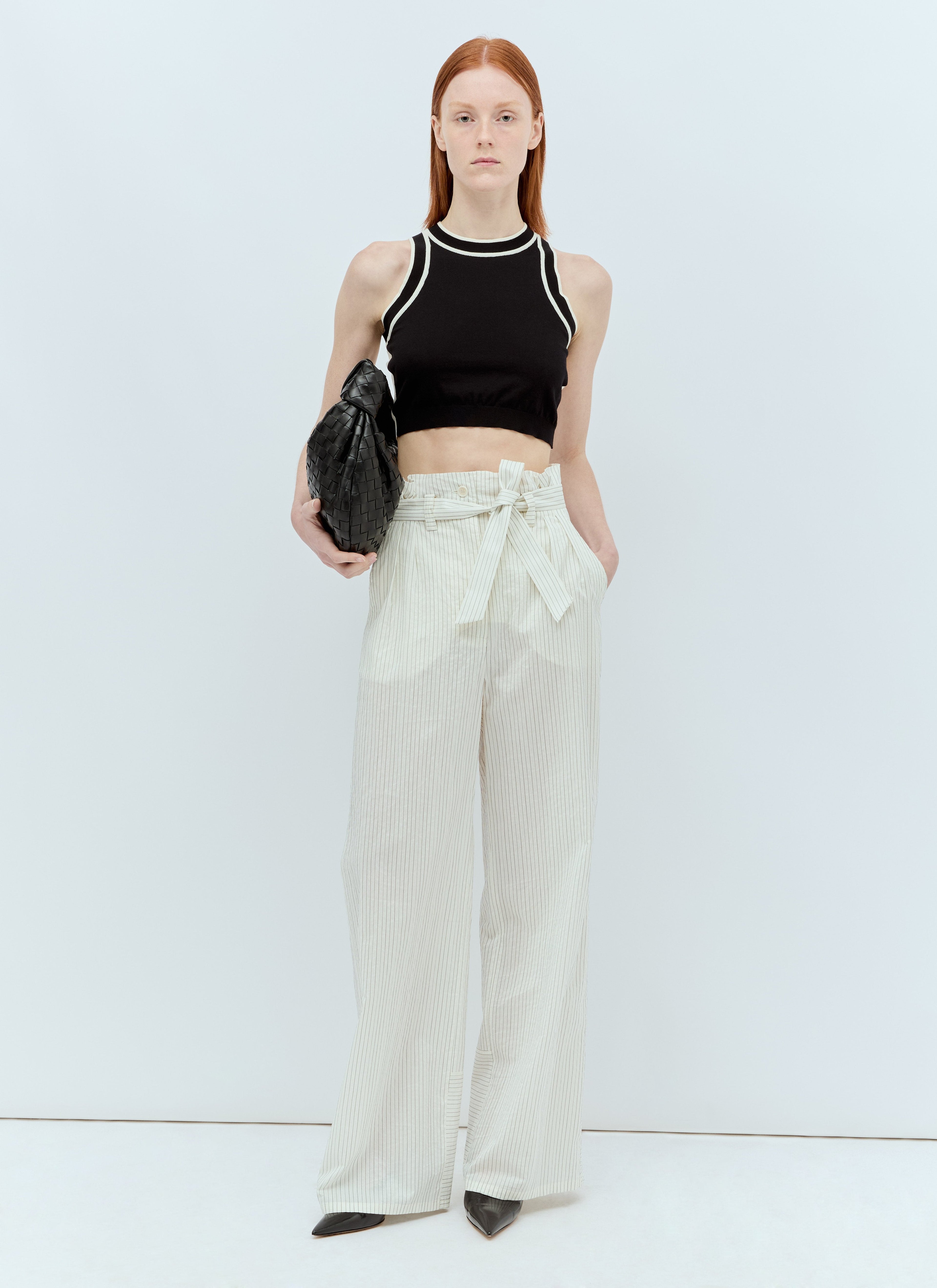 Max Mara Women Pinstriped Canvas Pants