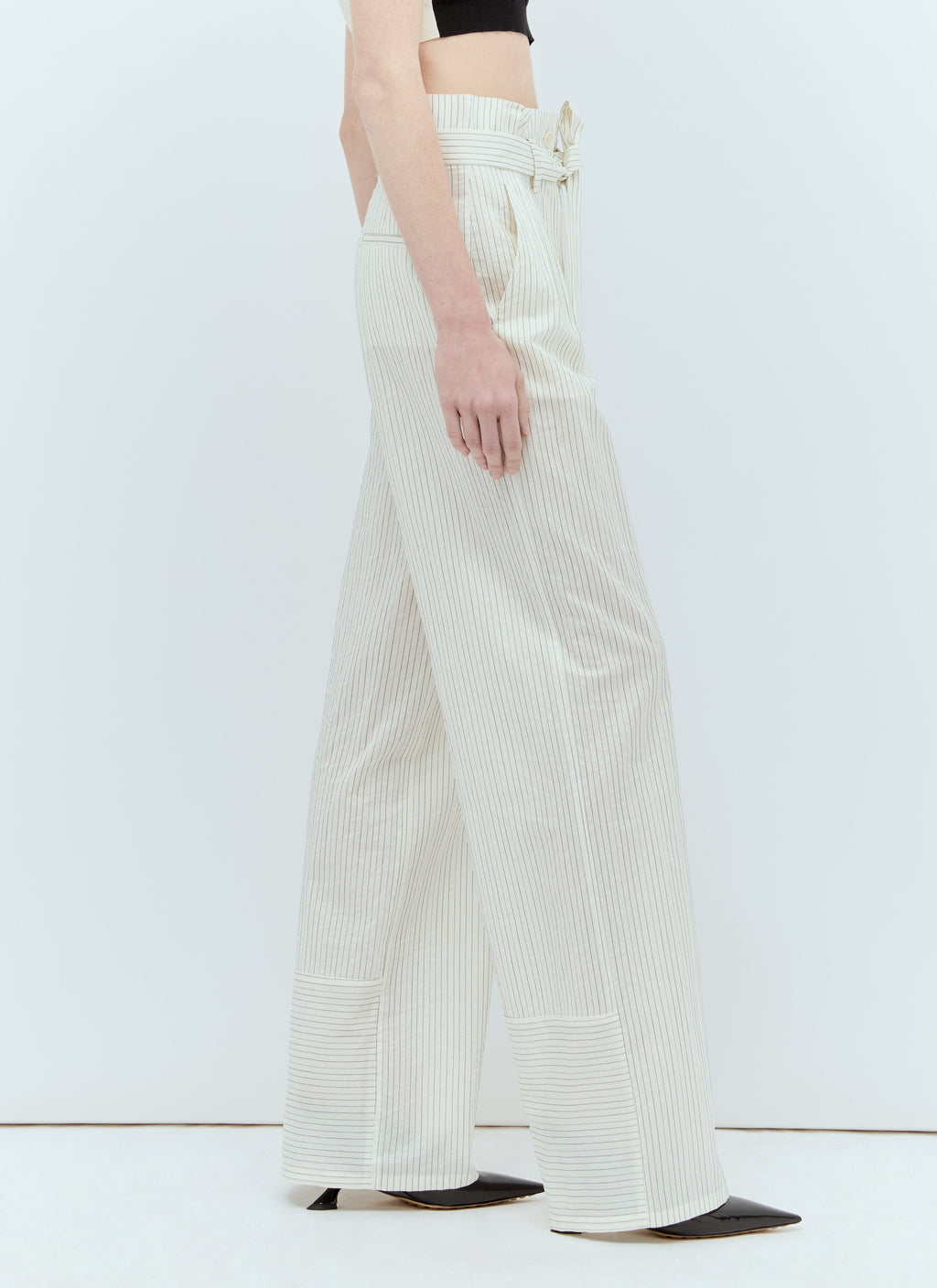 Max Mara Women Pinstriped Canvas Pants