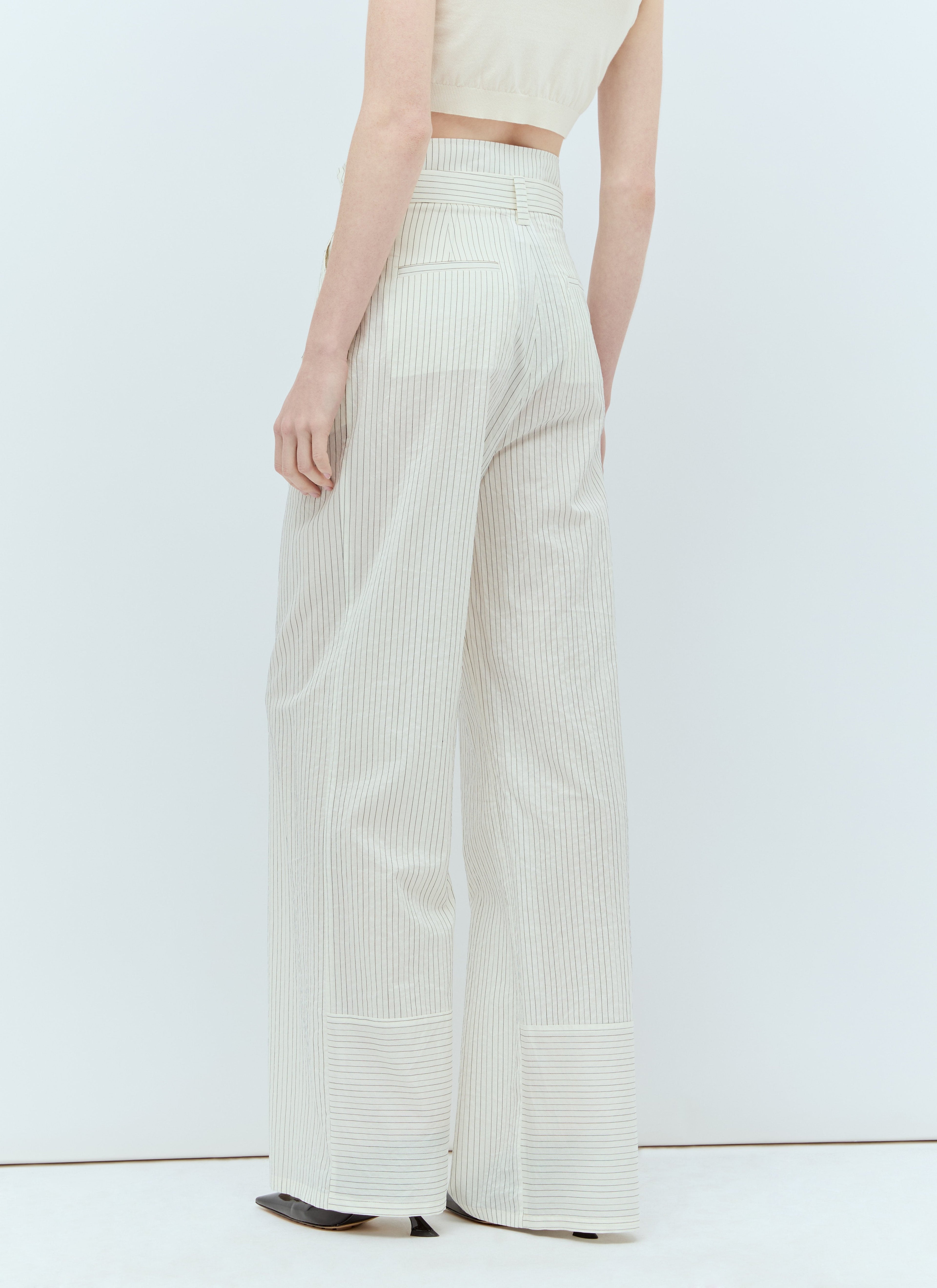 Max Mara Women Pinstriped Canvas Pants