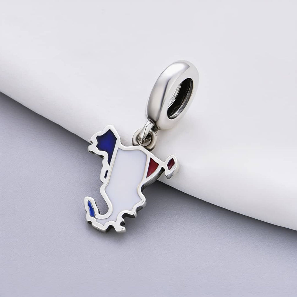 Mayotte Island Map Flag Dangle Charm