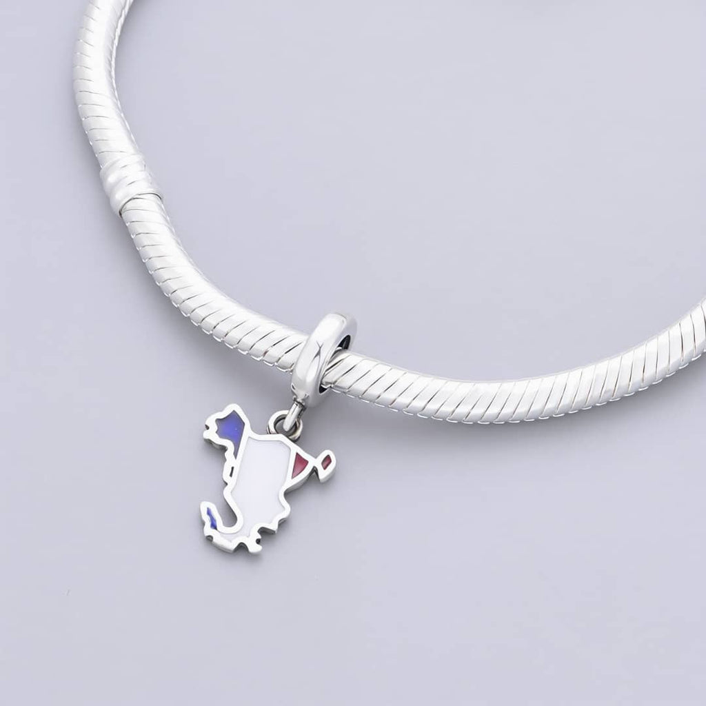 Mayotte Island Map Flag Dangle Charm