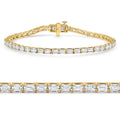 7Ct Emerald Cut Diamond Tennis Bracelet 7" 14k Yellow Gold Size: 7