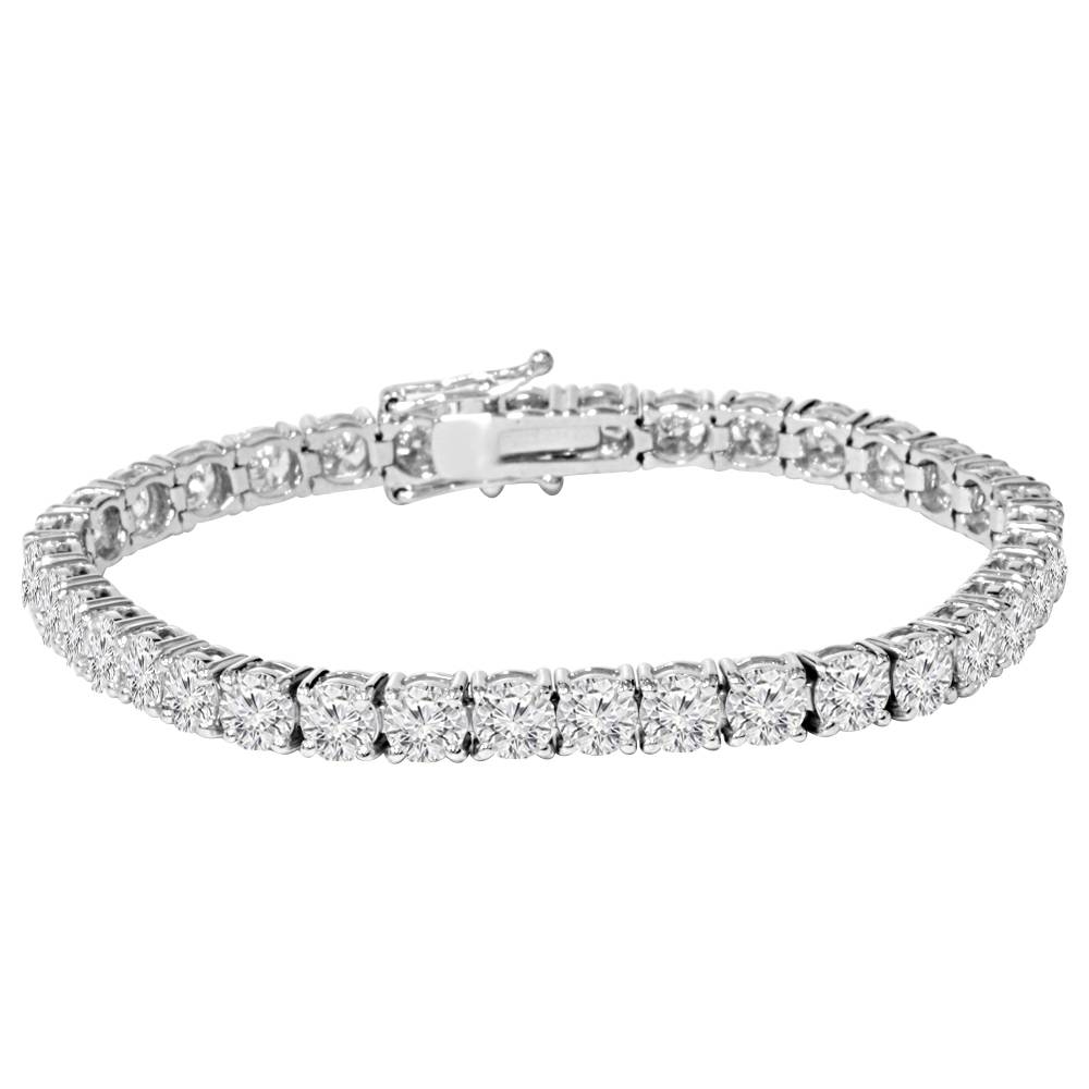 9 ct Genuine Diamond Tennis Bracelet 7" 14K White Gold